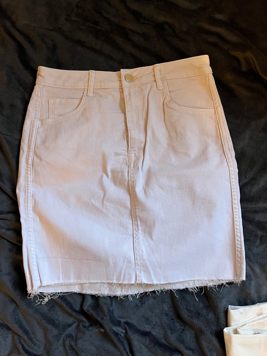 &Denim Jeansrock Elfenbein Größe: 38