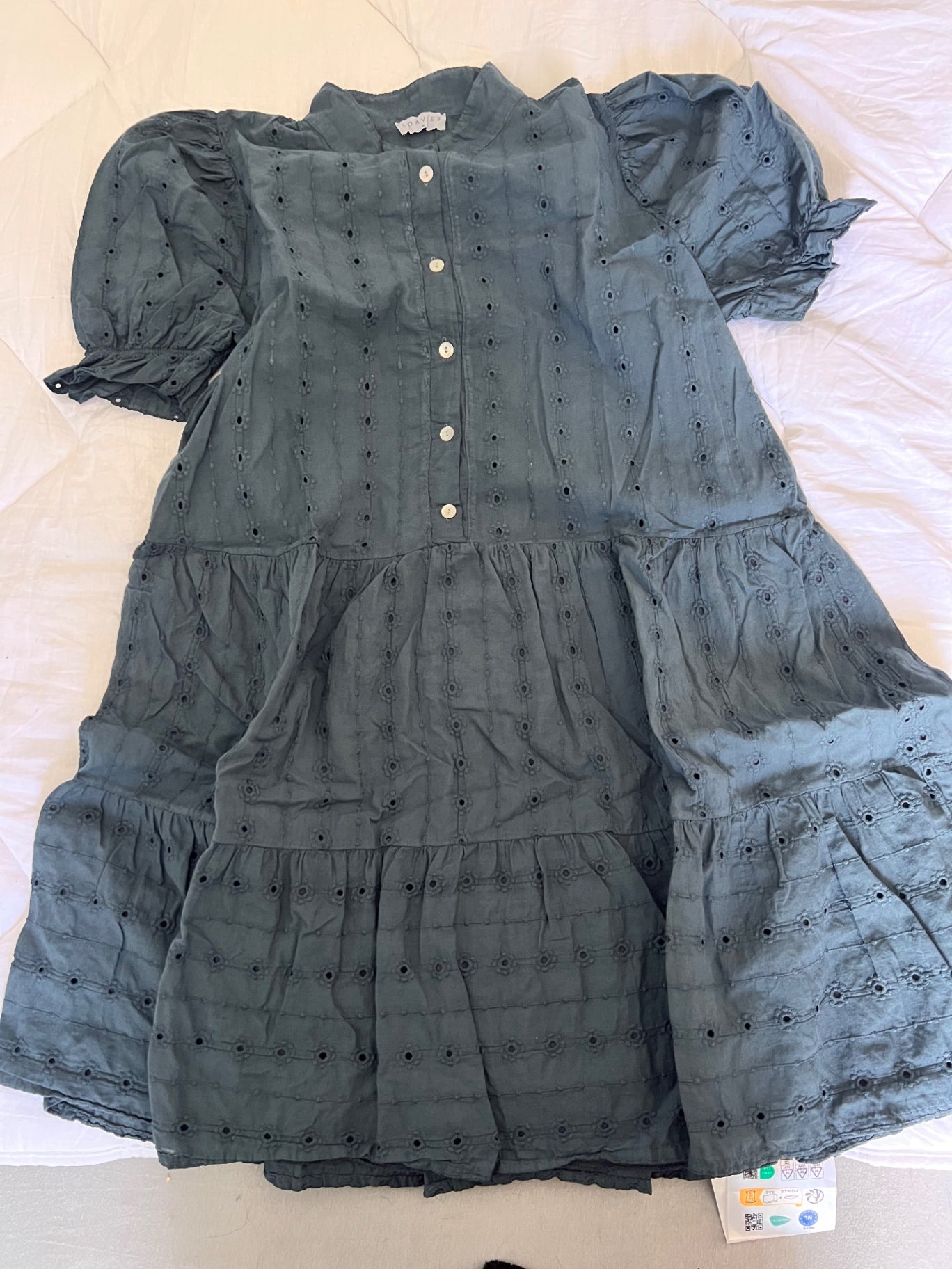 Loavies Hemd Kleid Grau Größe: M