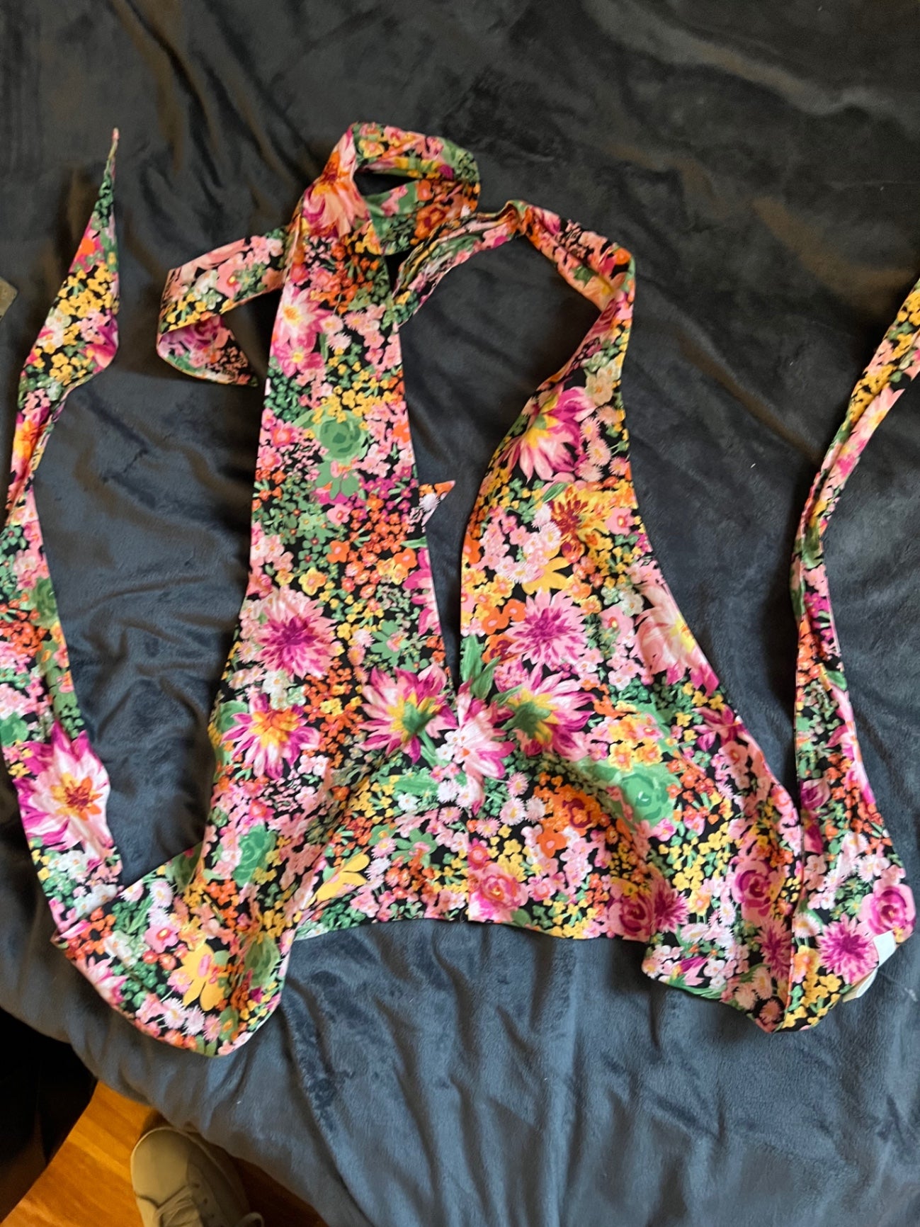 H&M Schulterfreies Top Bunt Größe: S
