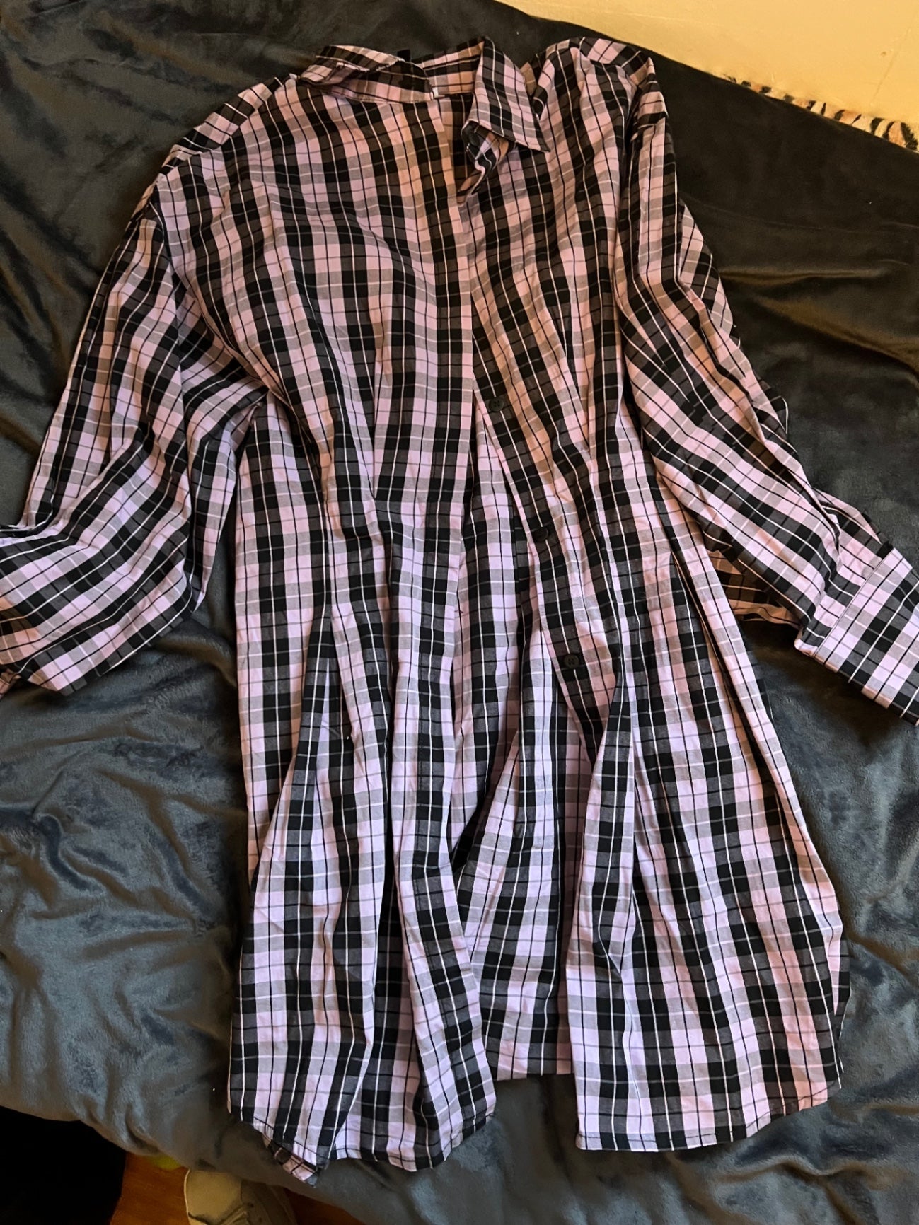 H&M Blusenkleid Schwarz, Rosa Größe: S