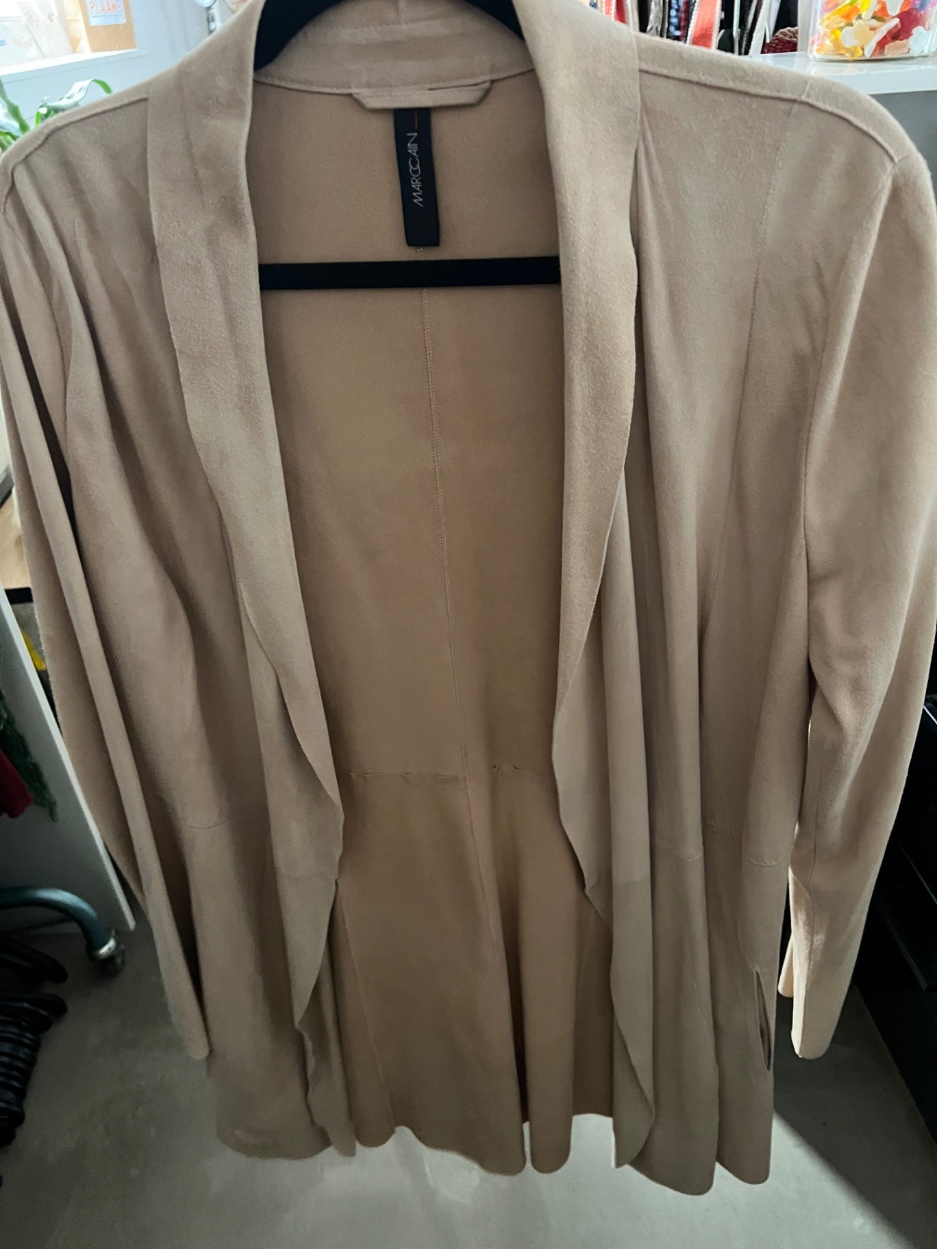 Marc Cain Leder Mantel Beige Größe: S