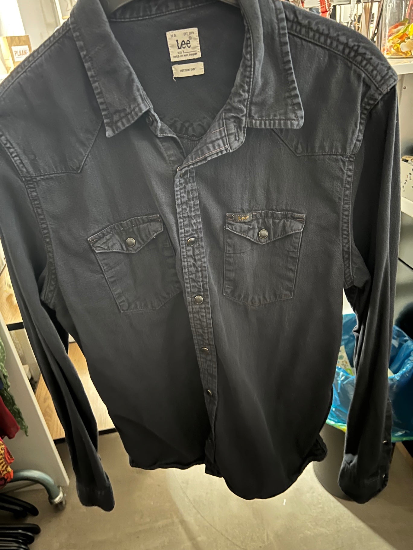 Lee Jeanshemd Schwarz Größe: M