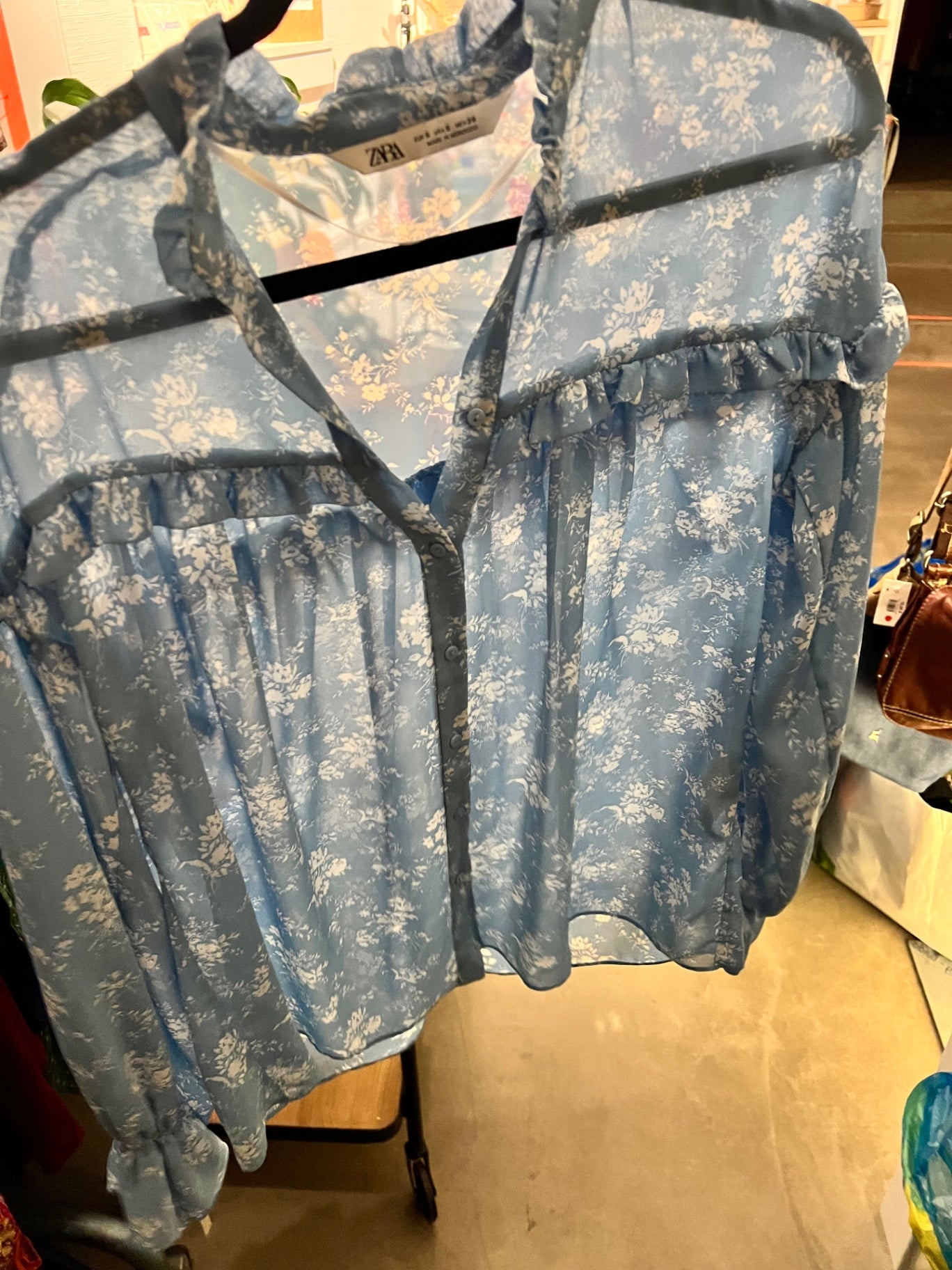 Zara Bluse Blau Größe: S