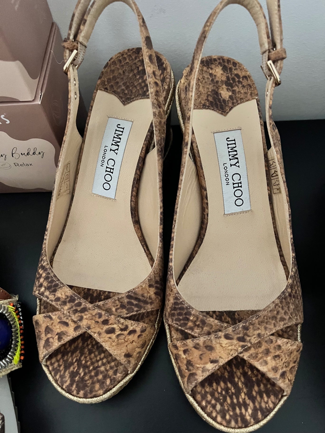 Jimmy Choo Sandalen Braun Größe: 38