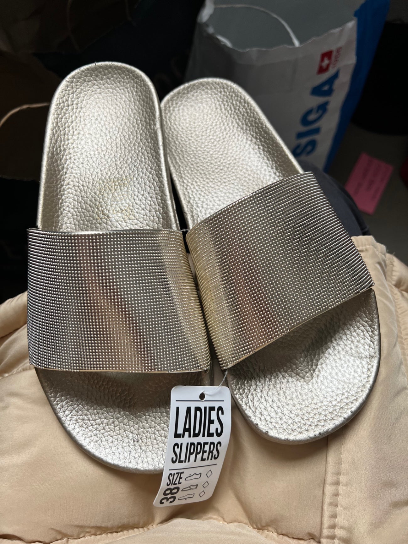 LadieSlippers Gold Größe: 38