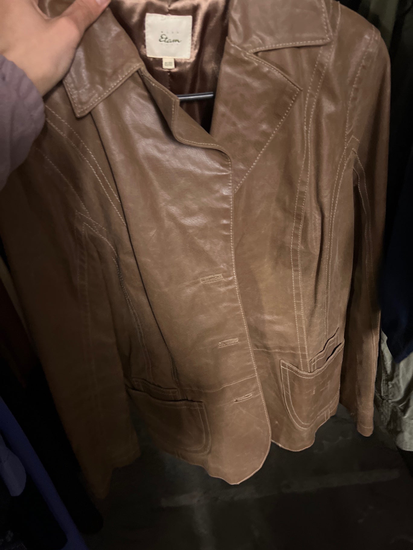 Etam Lederjacke Hellbraun Größe: 46/48