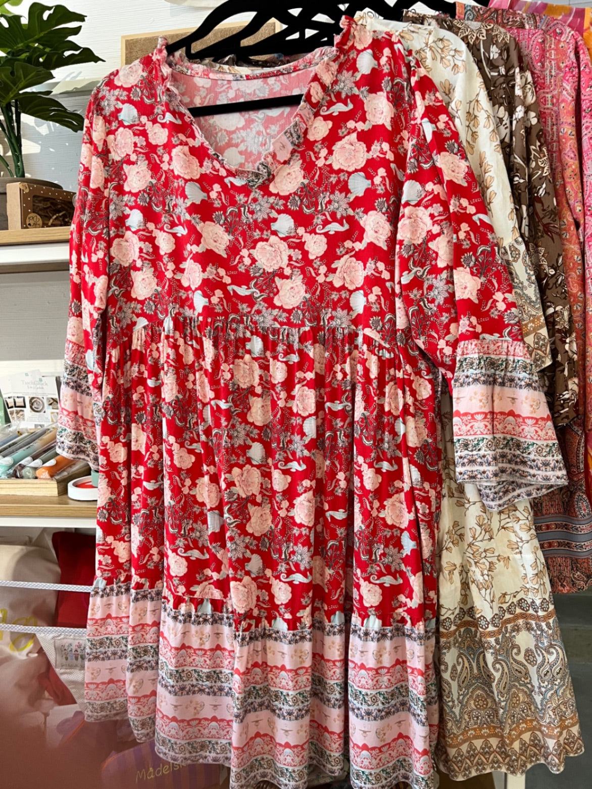 Kleid Rot und Rosa Größe: M