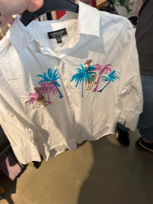 TOPSHOP Hemd Weiß Größe: XS