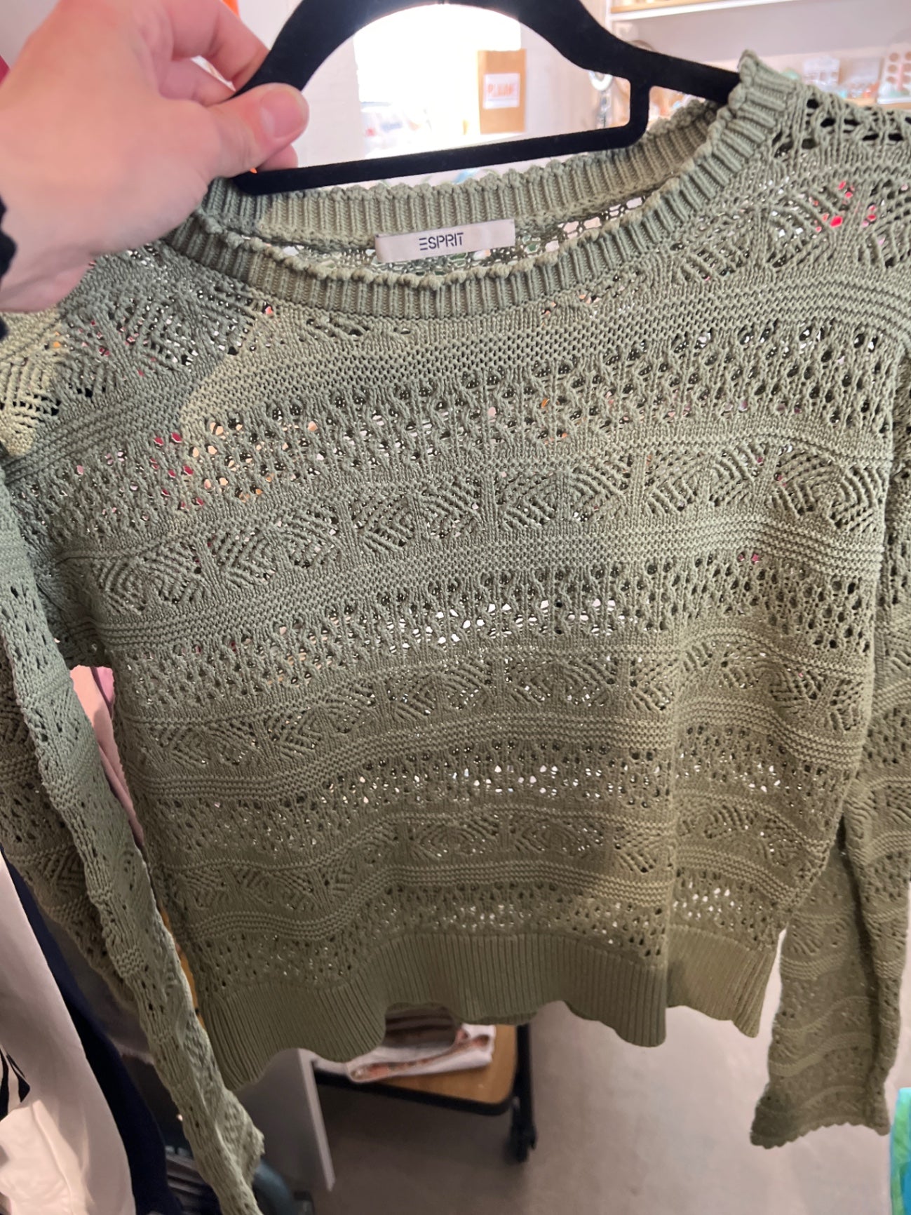 Esprit Strickpullover Grün Größe: M