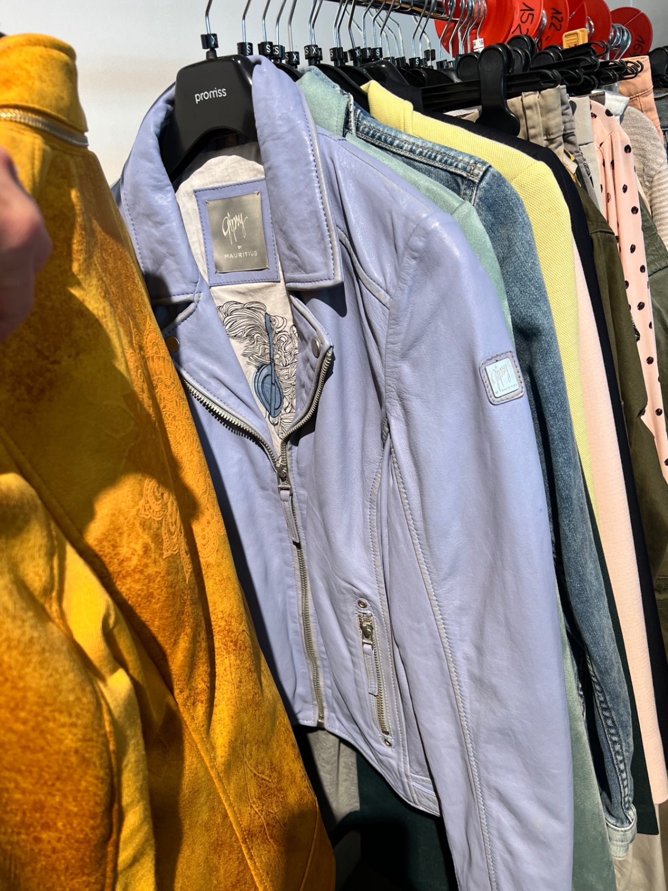 Gipsy Lederjacke Hellblau Größe: XL
