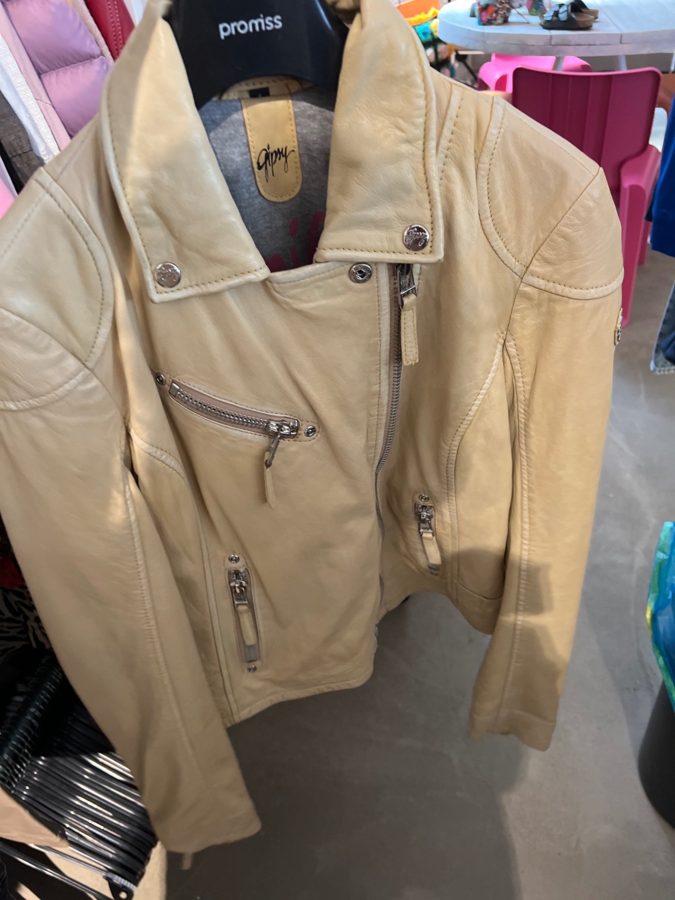 Gipsy Lederjacke Gelb Größe: S