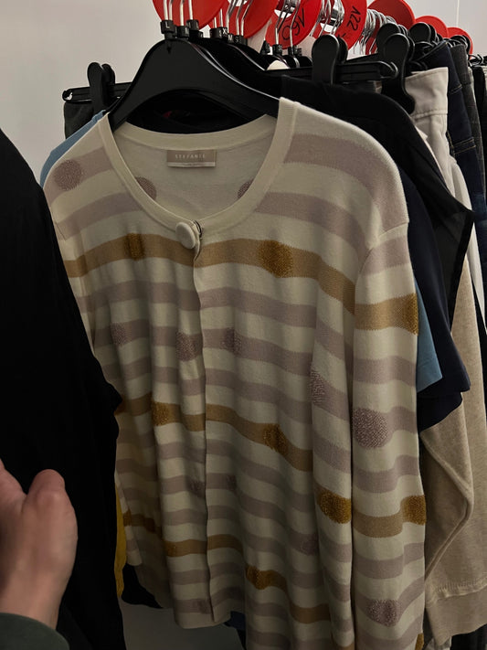 Stefanel Strickjacke Beige Größe: L