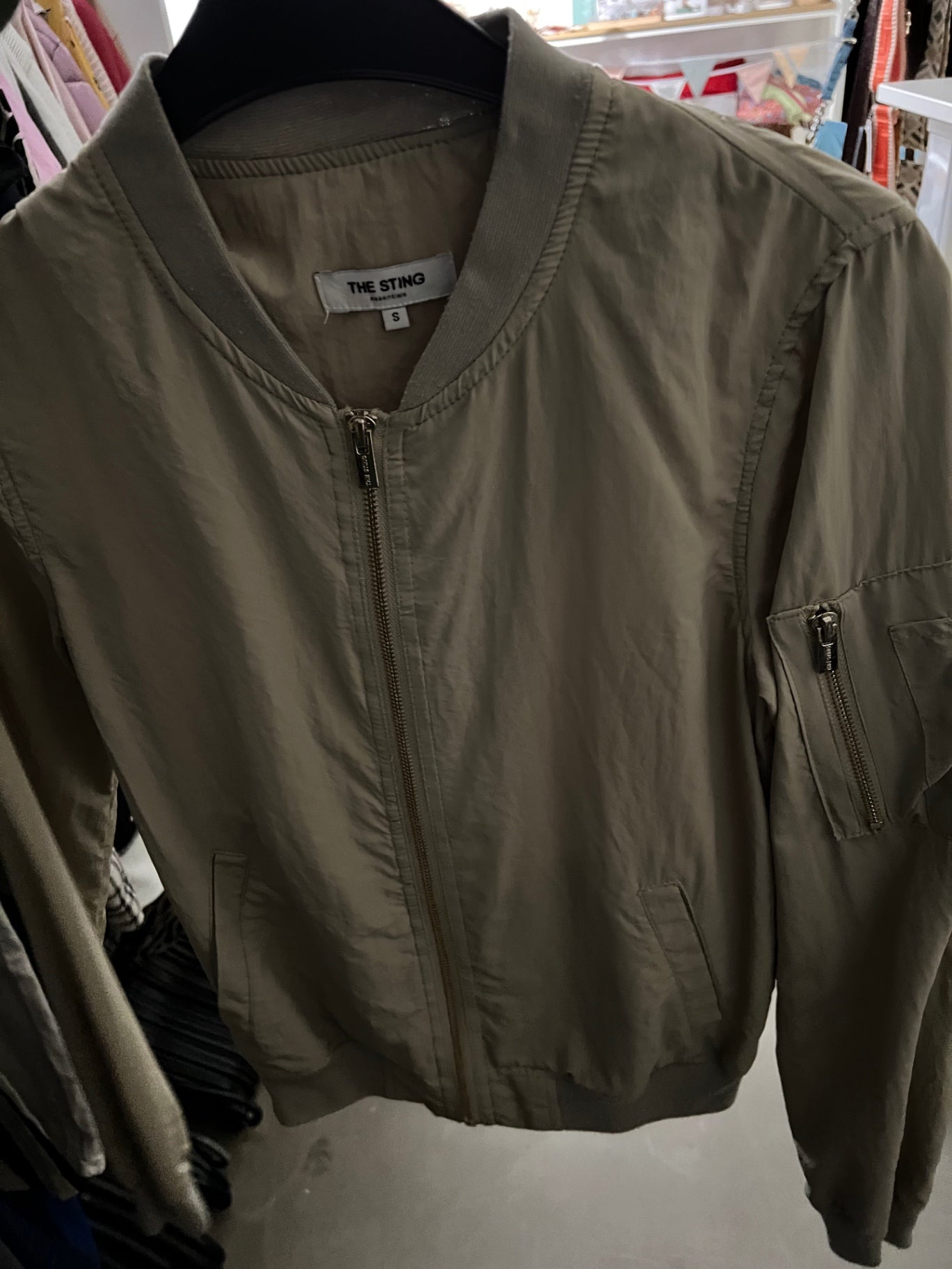 THE STING Bomberjacke Beige Größe: S