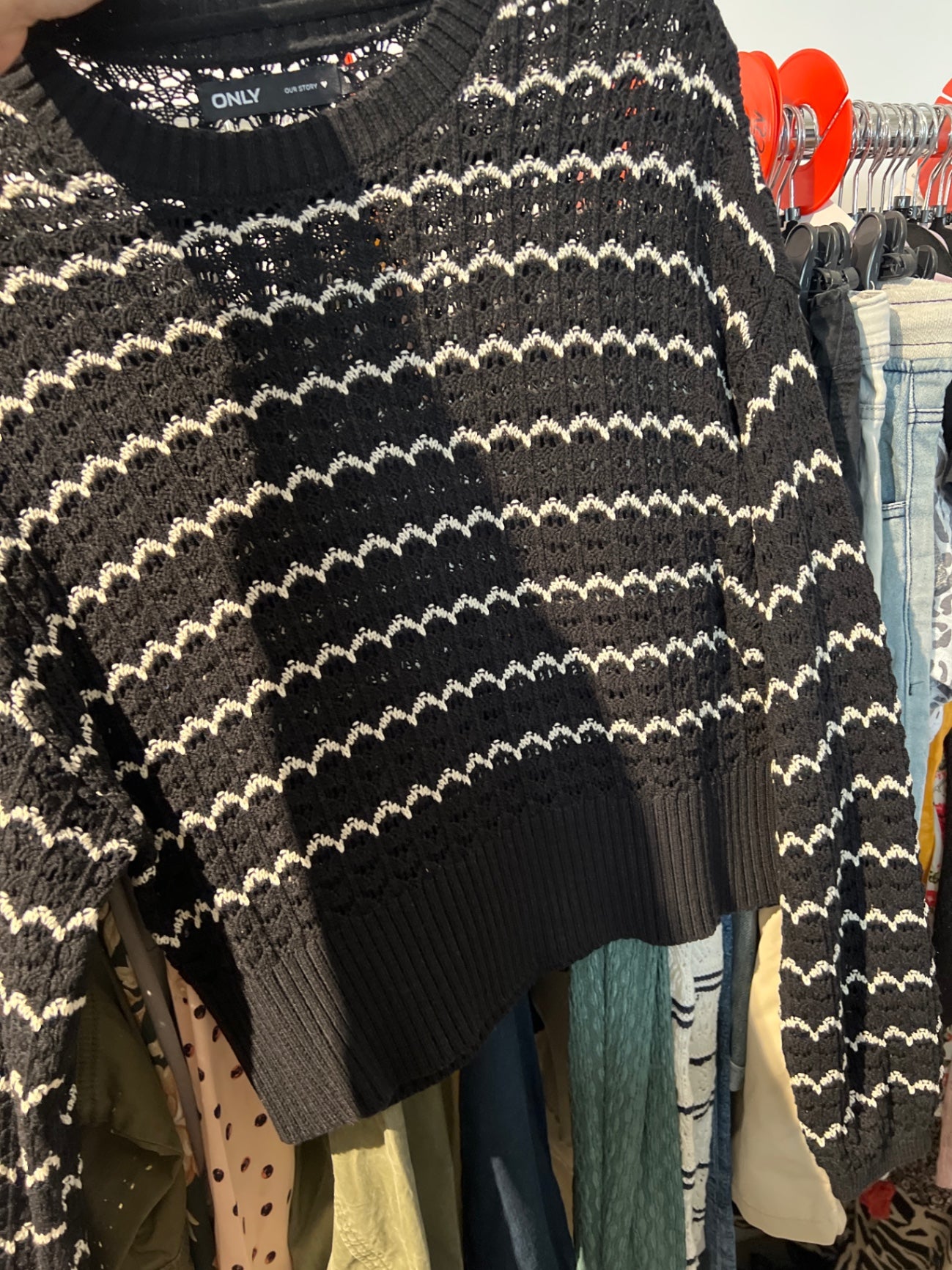 ONLY Pullover Schwarz und Weiß Größe: M
