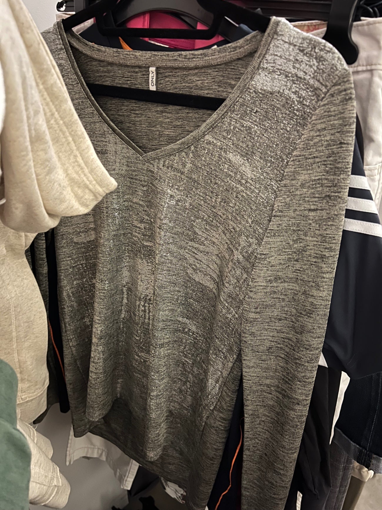ONLY Langarm-Shirt Grau Größe: Xs