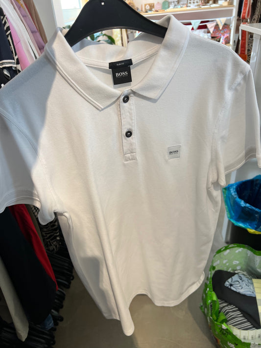 BOSS Poloshirt Weiß Größe: L