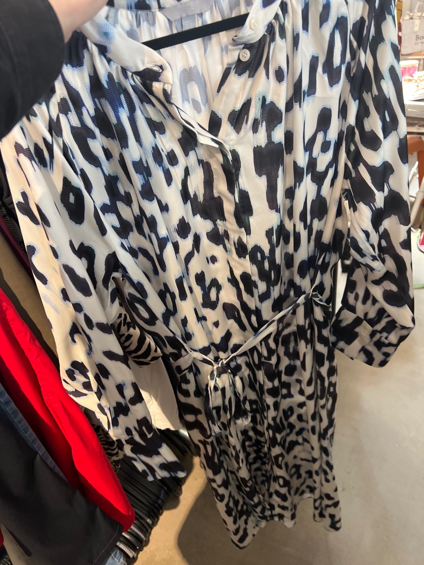 H&M Kleid Weiß, Schwarz Größe: XL