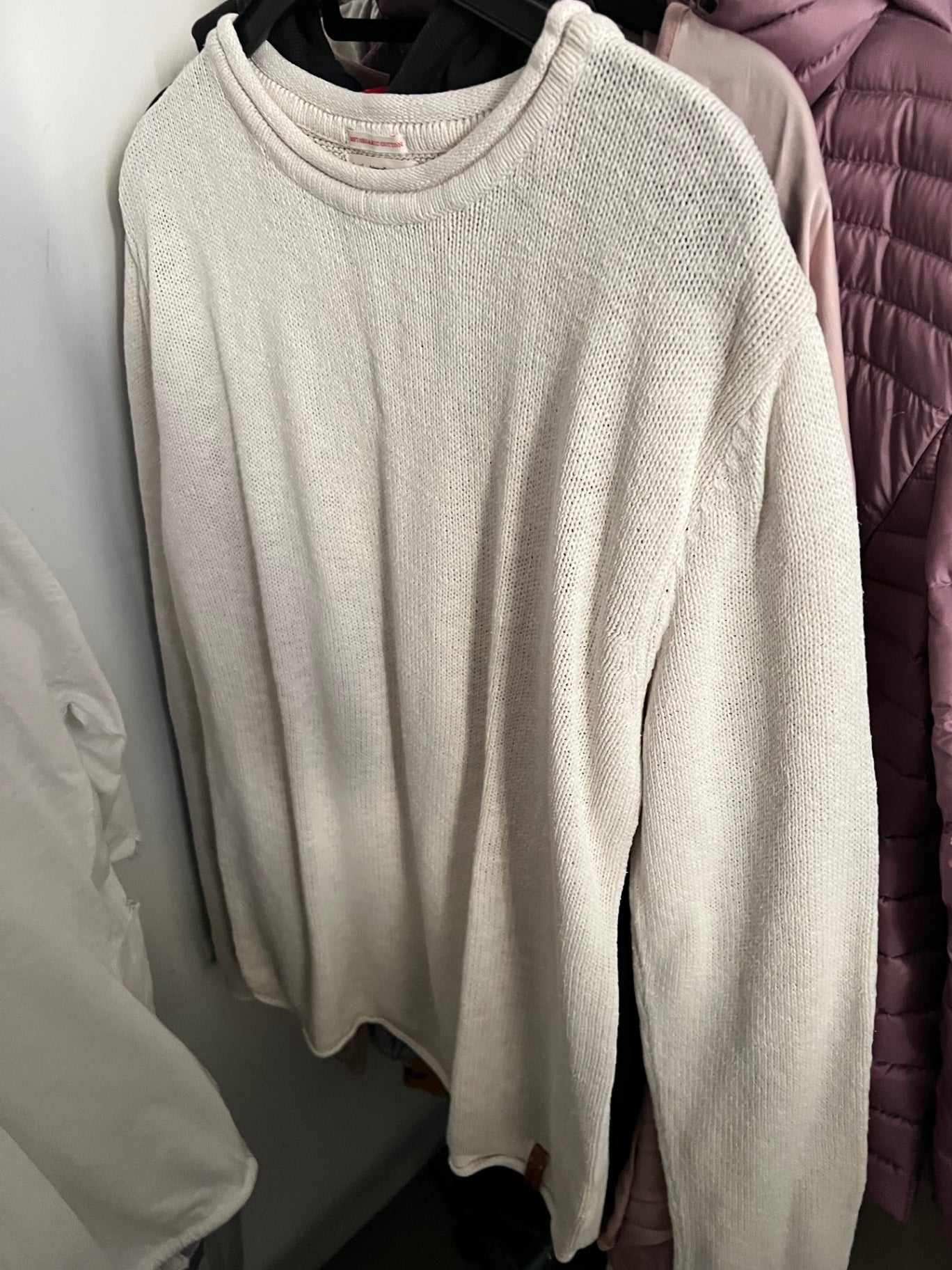 Knowledge Cotton Pullover weiß Größe: M