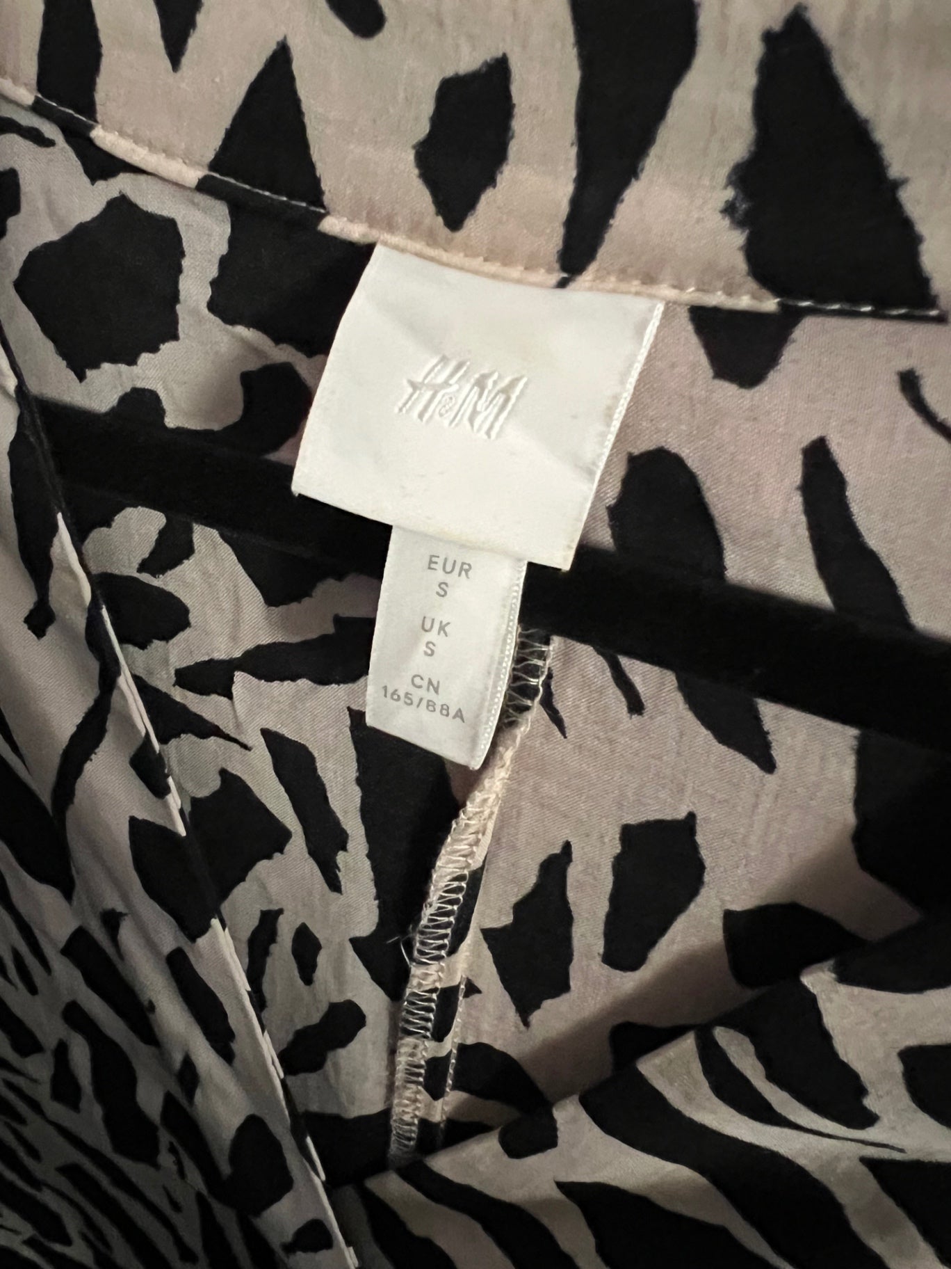 H&M Bluse/Kleid Schwarz-Weiß Größe: S