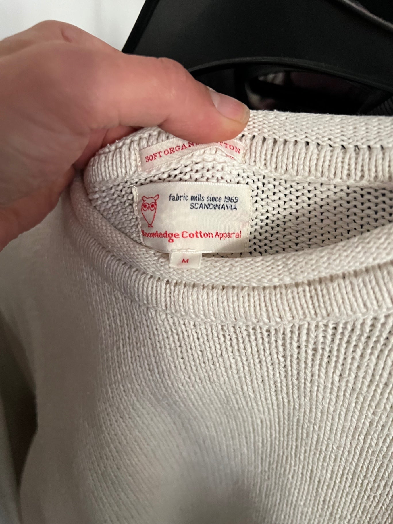 Knowledge Cotton Pullover weiß Größe: M