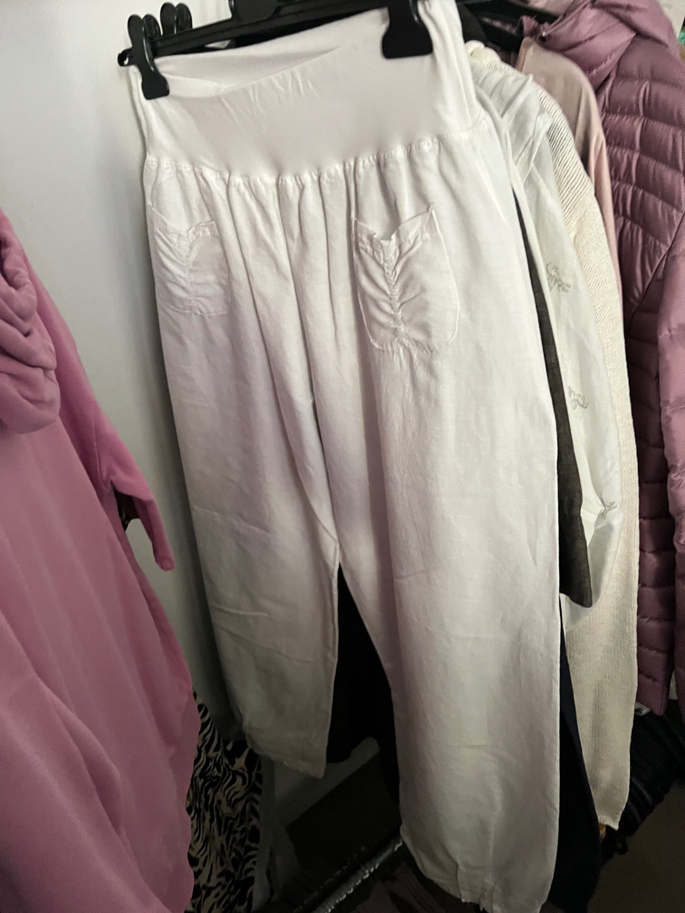 Made in Italy Leinenhose Weiß Größe: L