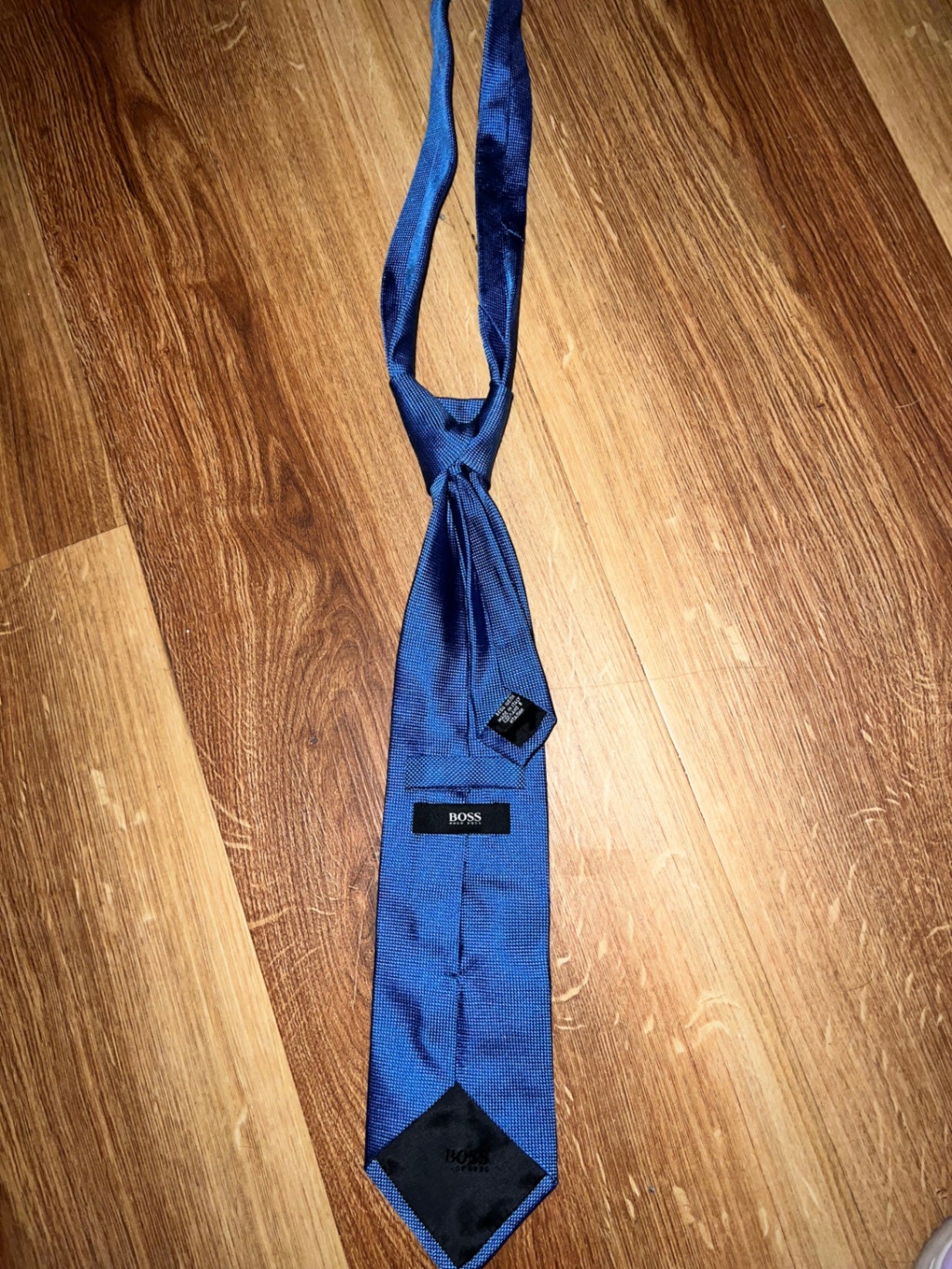 Hugo Boss Krawatte Blau Seide