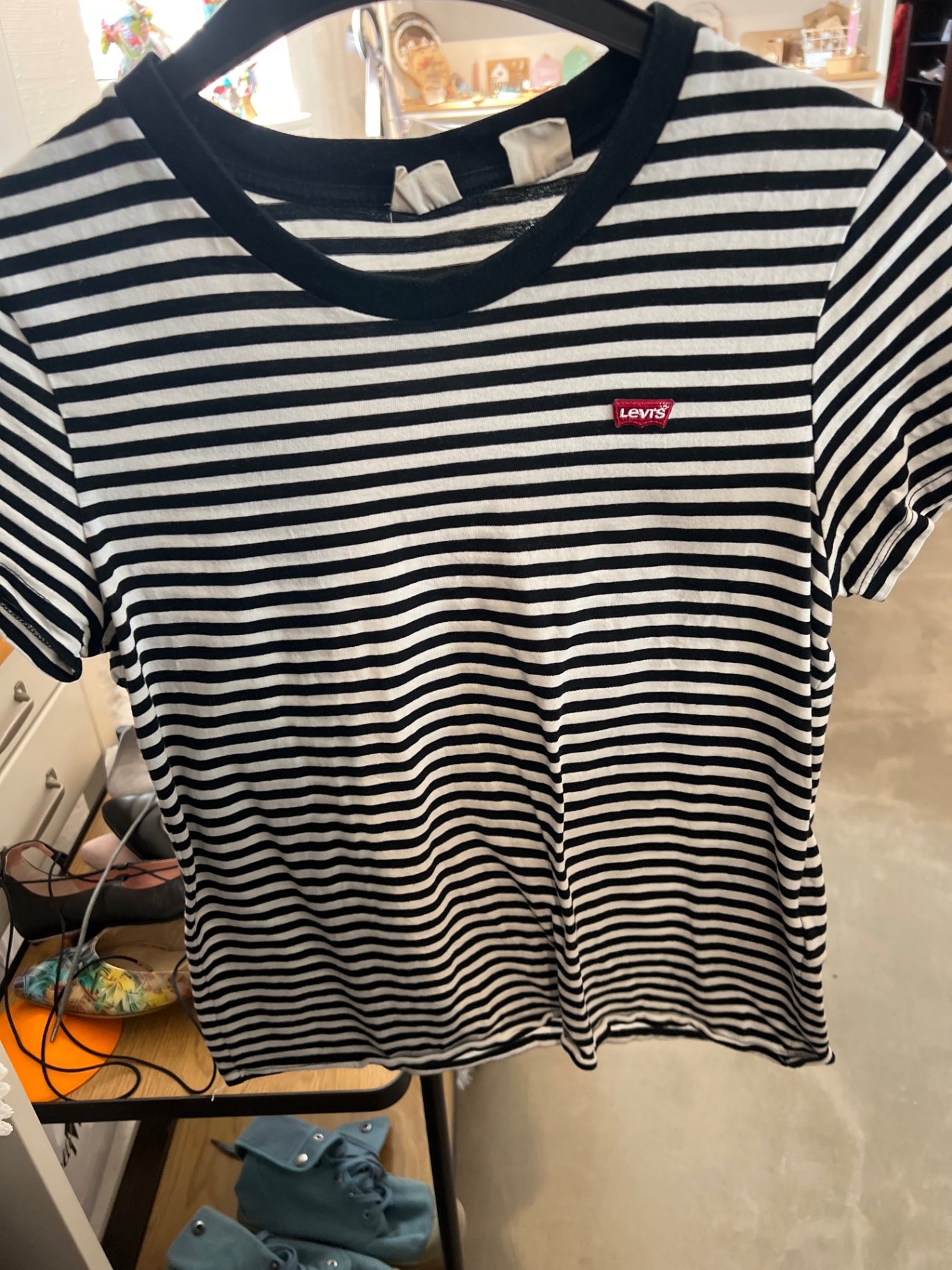 Levi's T-Shirt Schwarz Weiß Größe: S