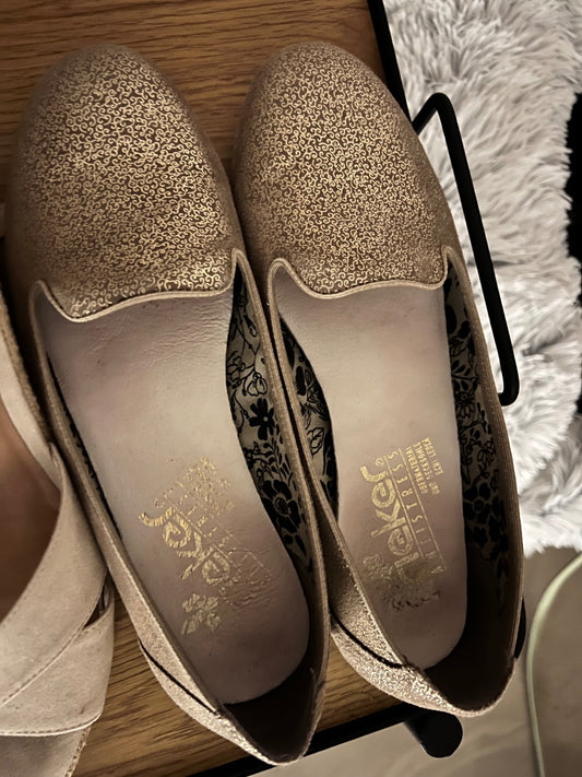 Rieker Schuhe Gold Größe: 38