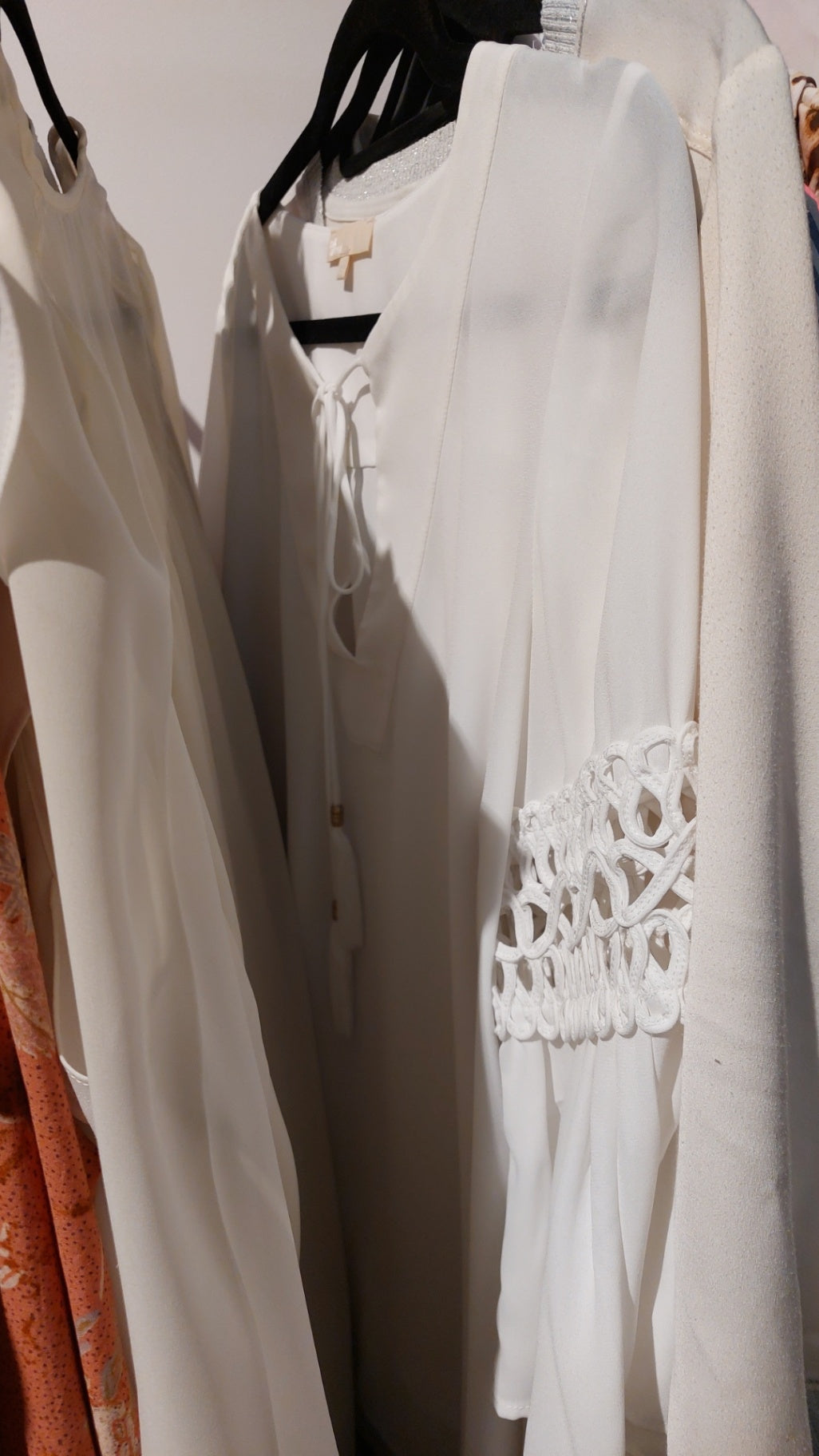 Bluse Beige/Weiß Größe: M
