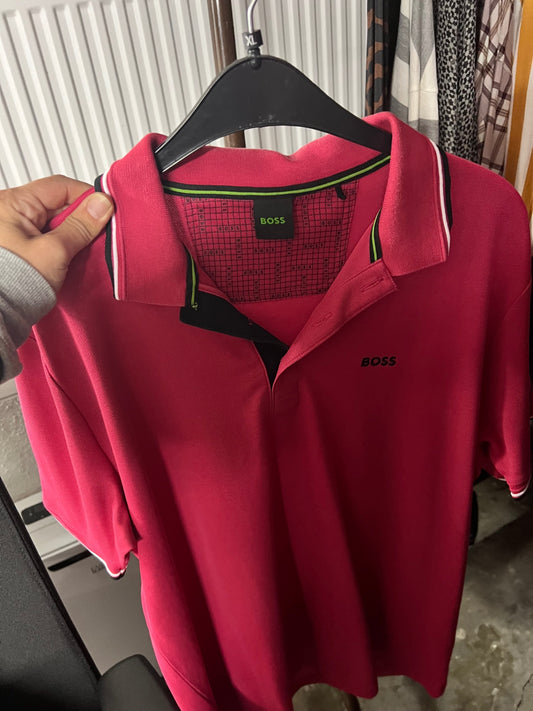BOSS Polo Shirt Pink Größe: XL