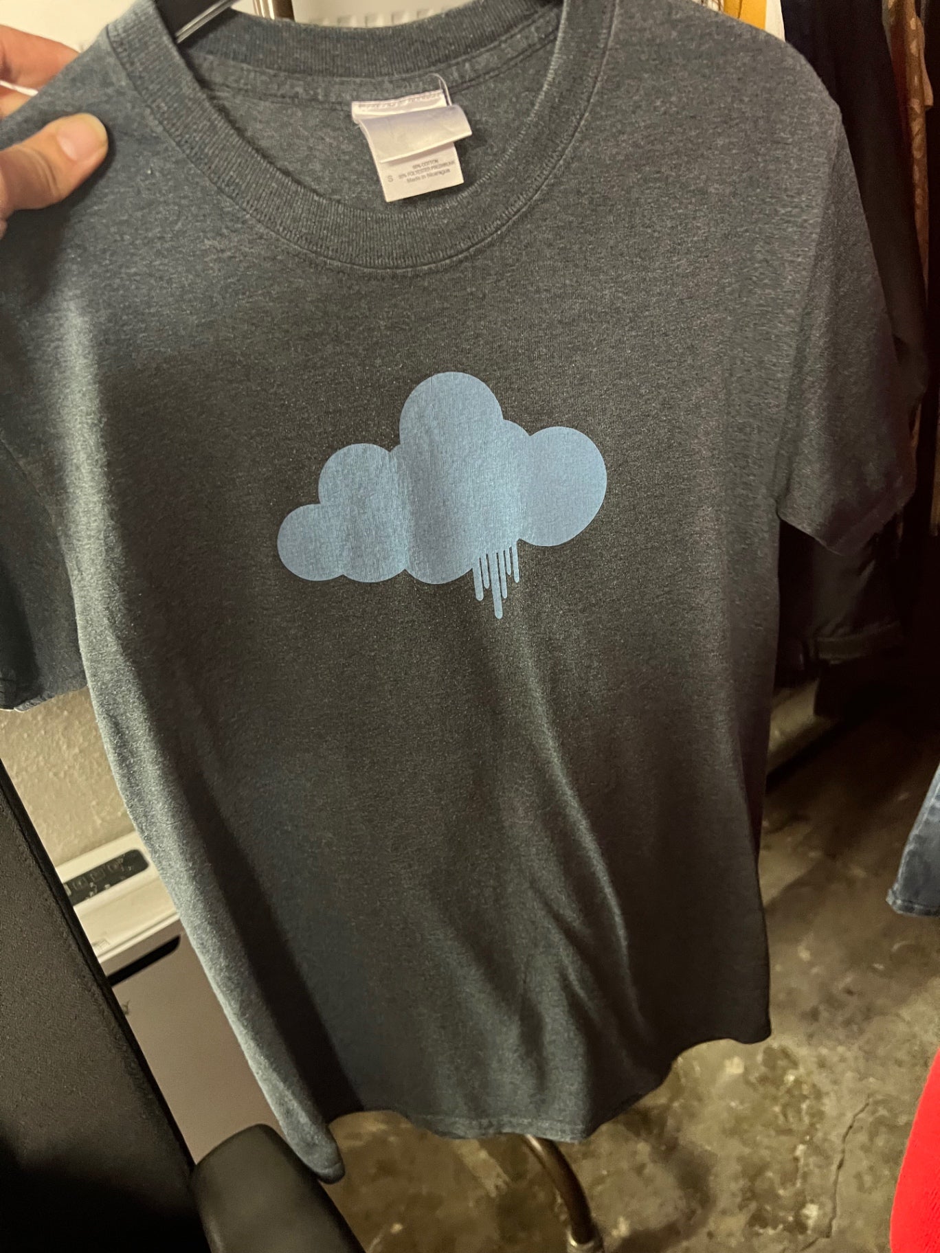 T-Shirt Grau Wolke Größe: S
