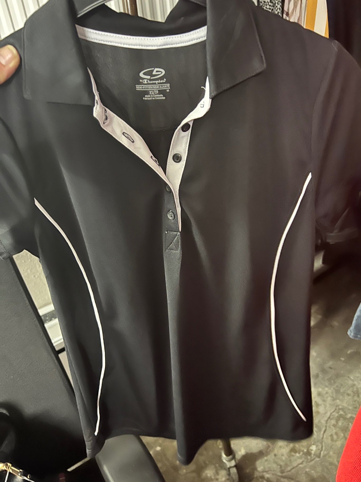 Champion Polo Shirt Schwarz Größe: XS