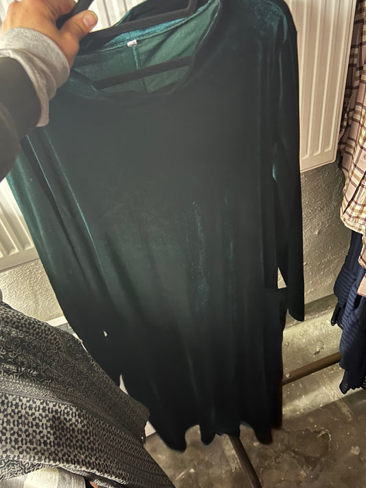 Samt Kleid Dunkelgrün Größe: M