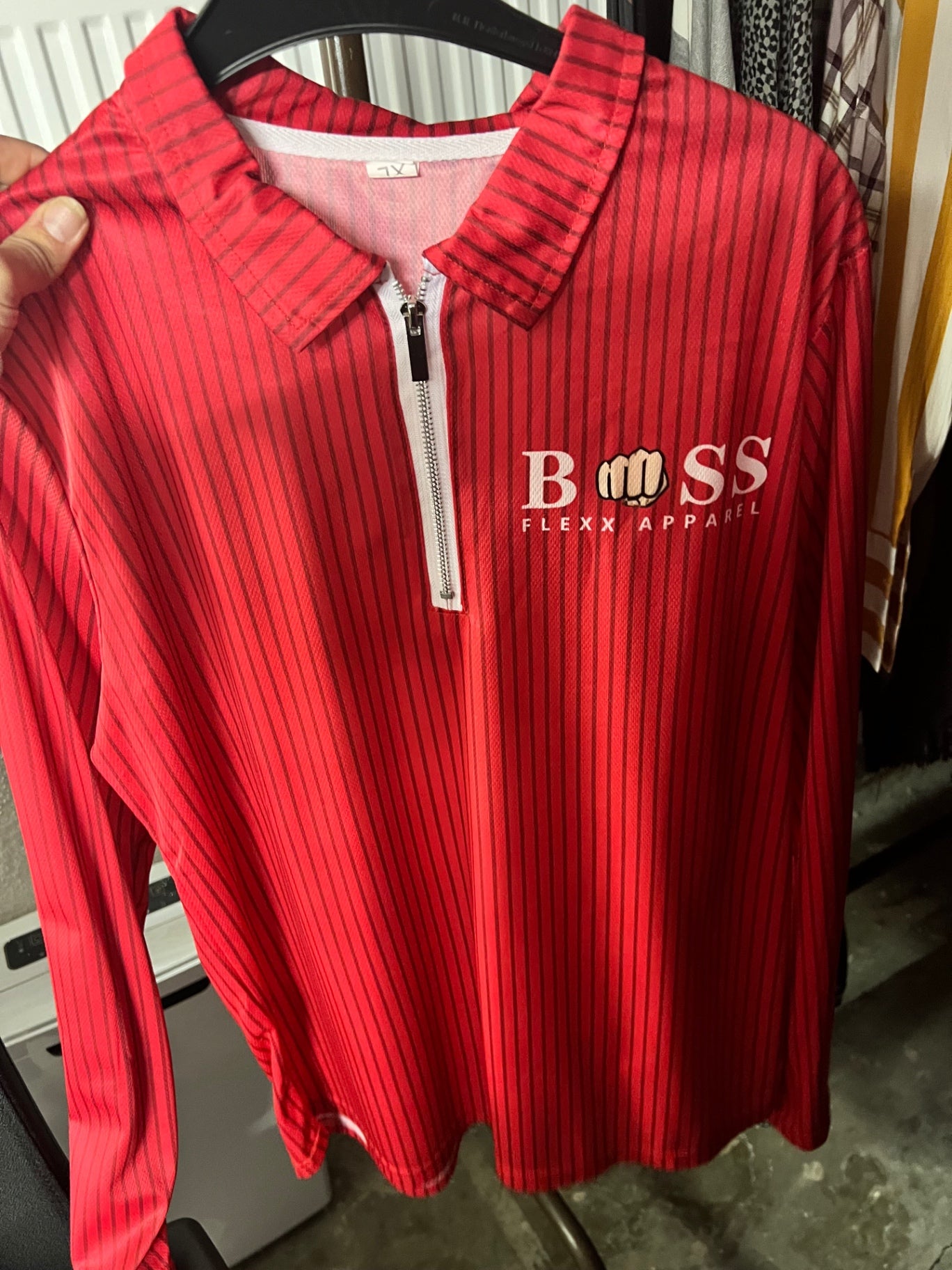 BOSS Flexx Langarm-Shirt Rot Größe: XL