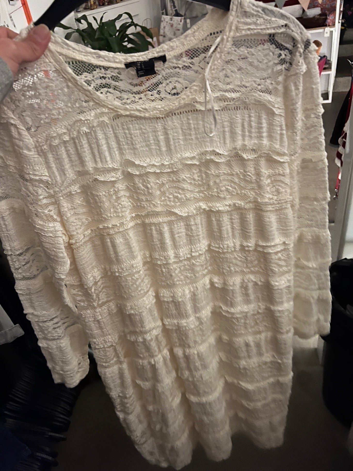 H&M Kleid Cremeweiß Größe: L