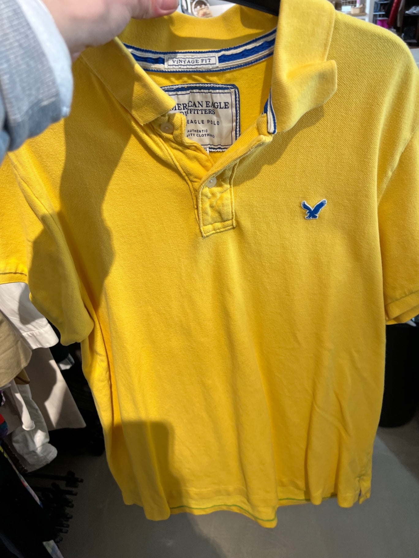 American Eagle Poloshirt Gelb Größe: XXL