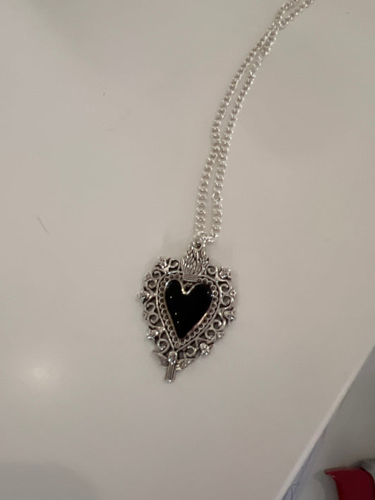 Corvus Luna Schwarzes Herz Kette