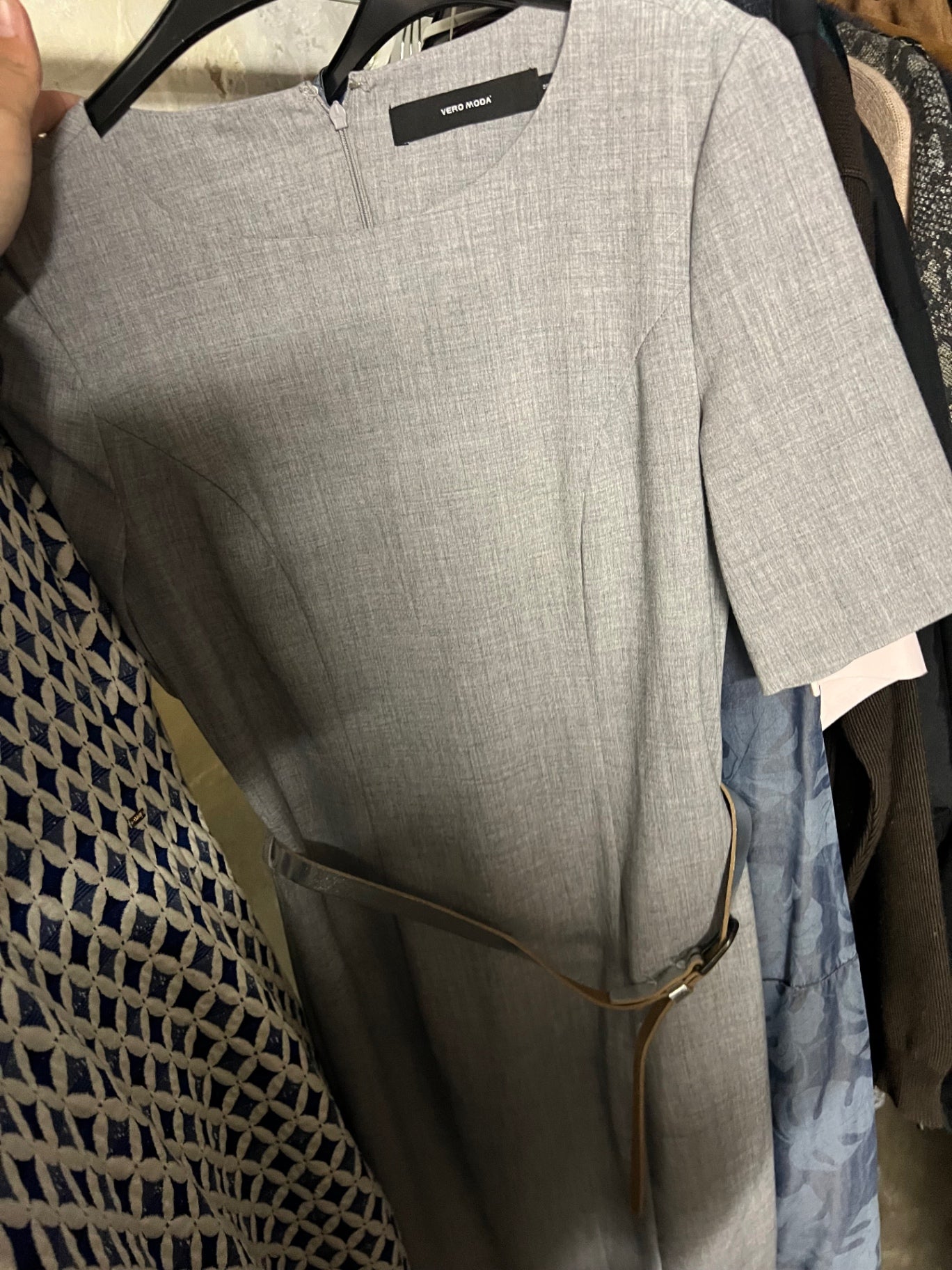 VERO MODA Kleid Hellgrau Größe: S