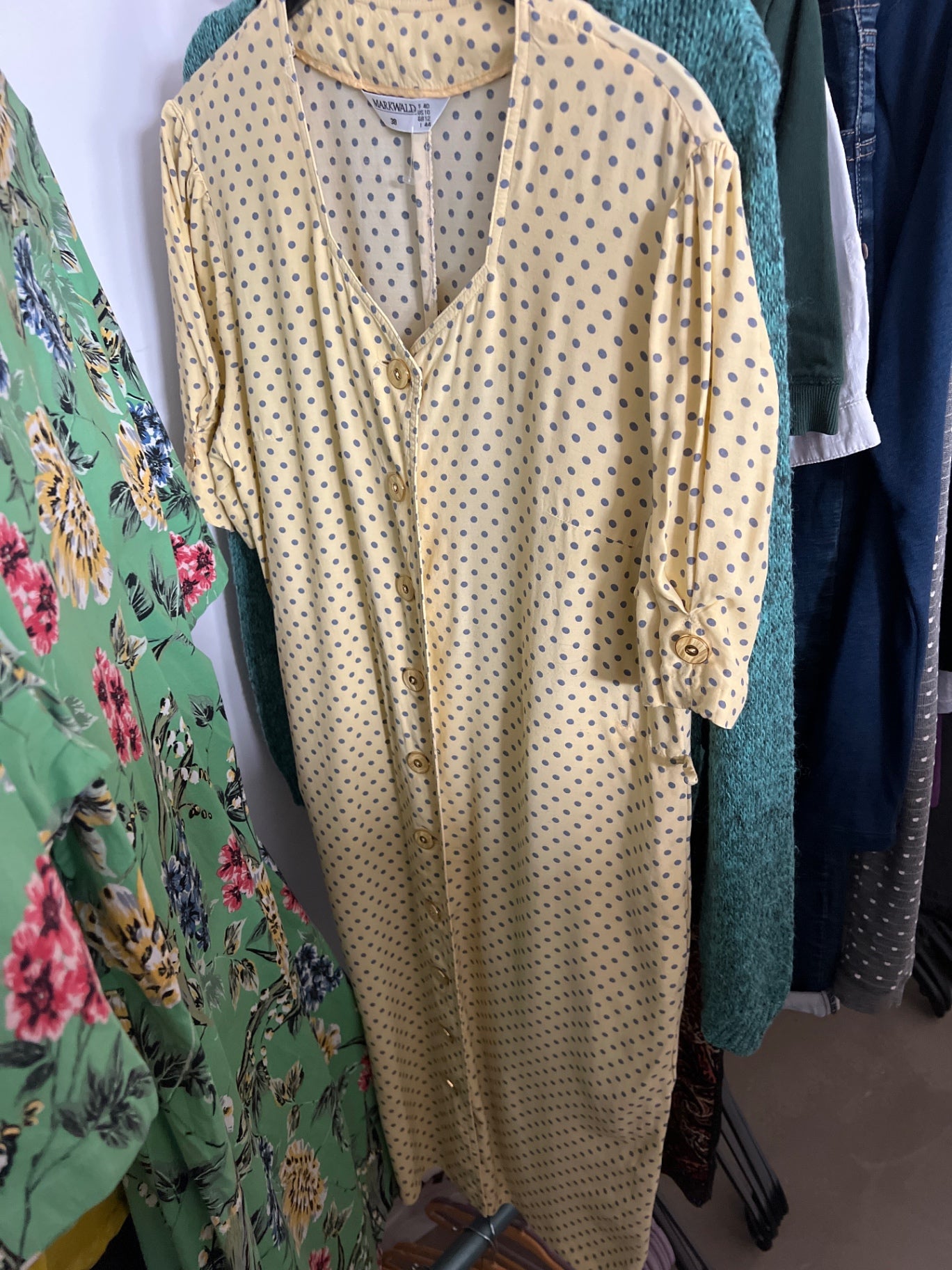 Markwald Vintage Kleid Gelb Gr.: L