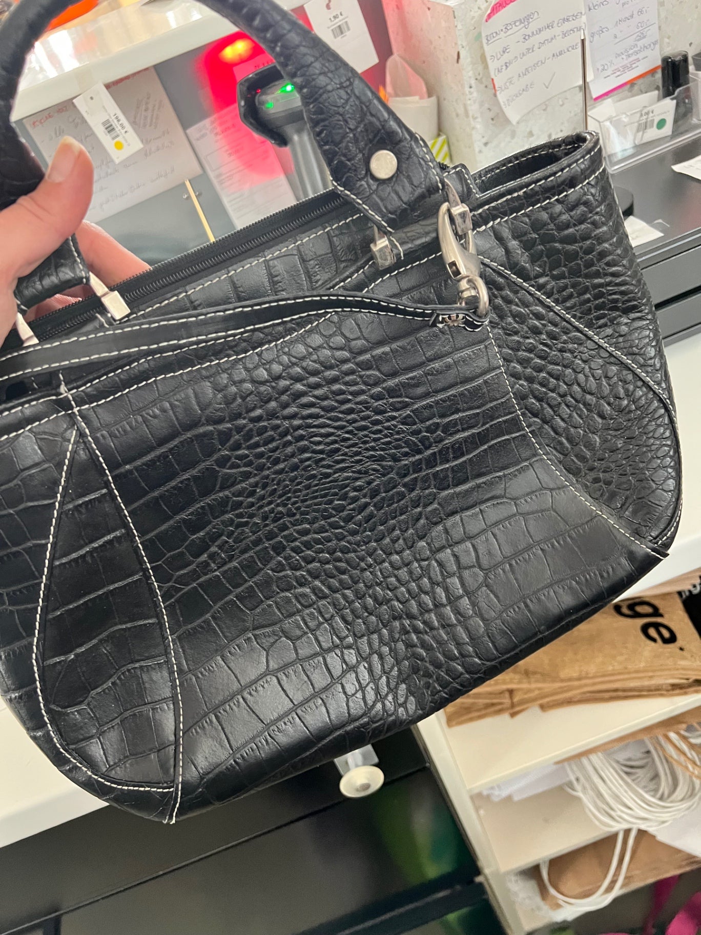 Handtasche Leder Schwarz 