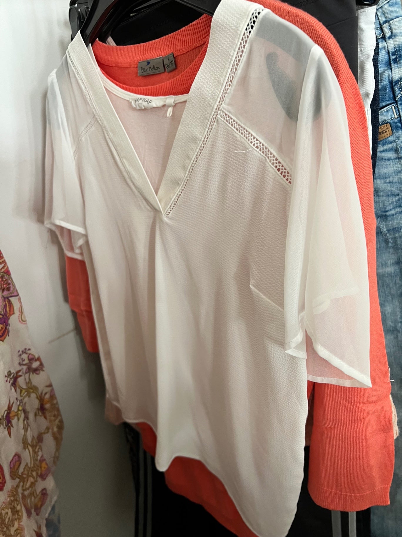 Naf Naf T-Shirt Weiß Gr.: M