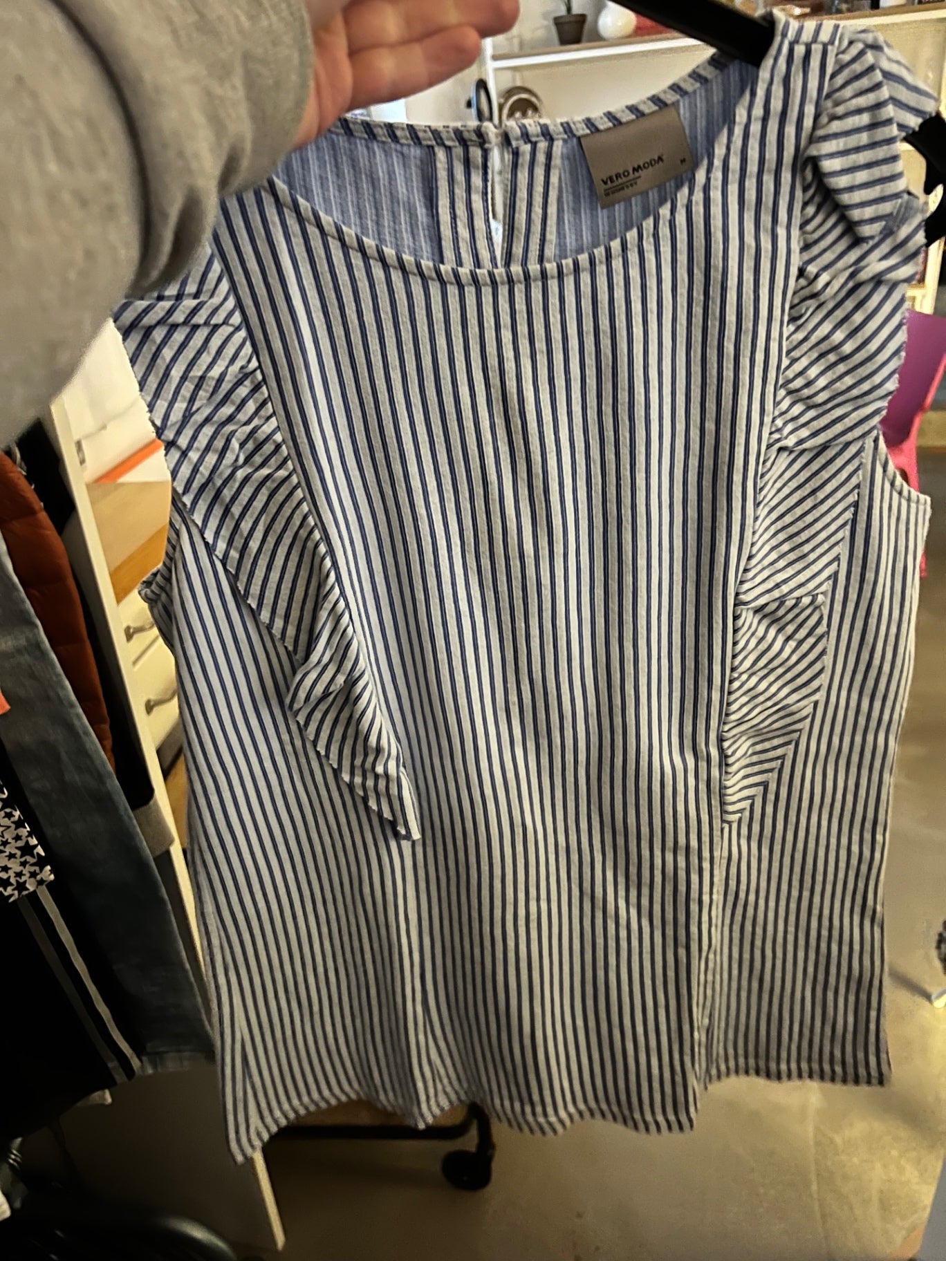 Vero Moda Bluse Blau und Weiß Gr.: M