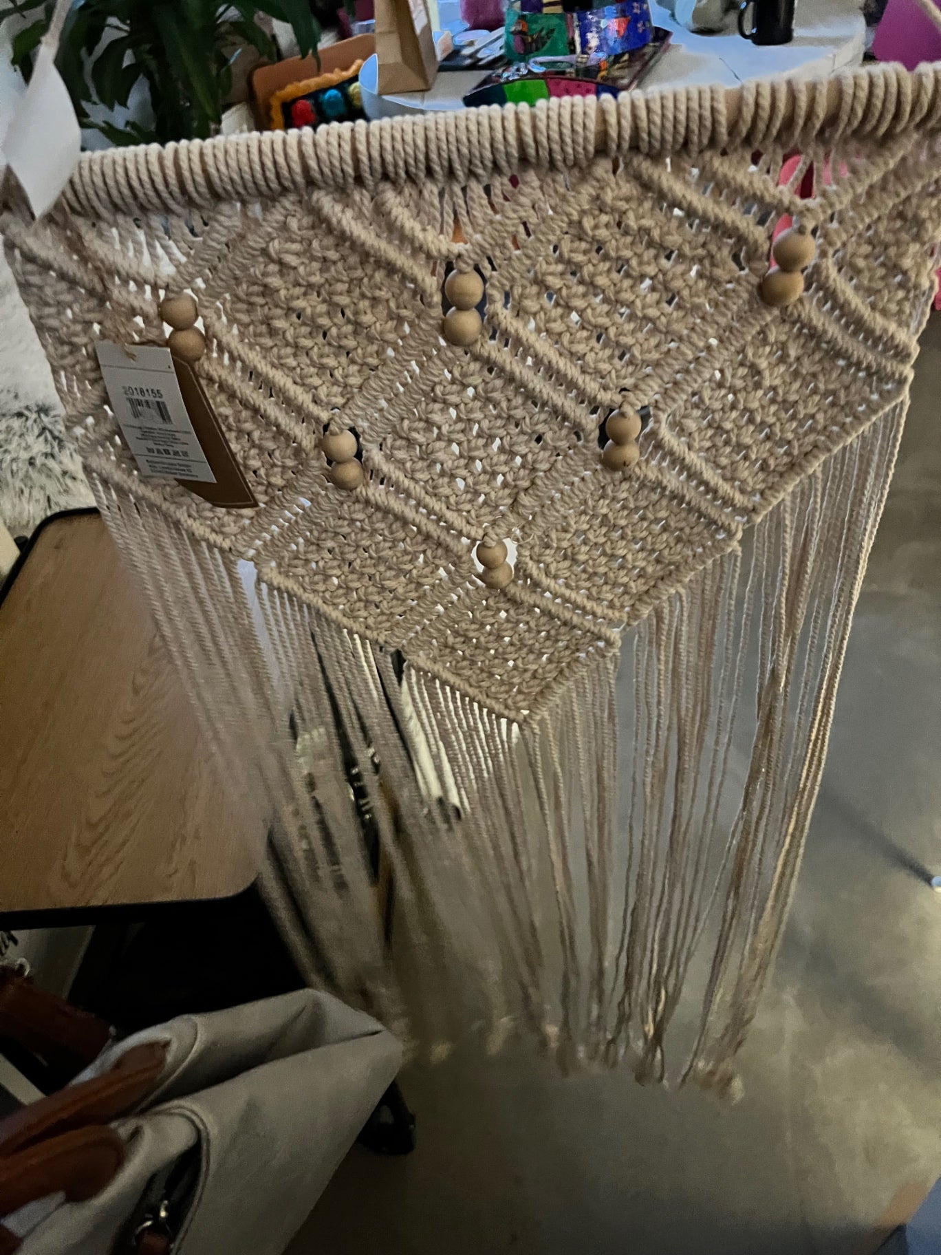 Macramé-Wandhänger Beige