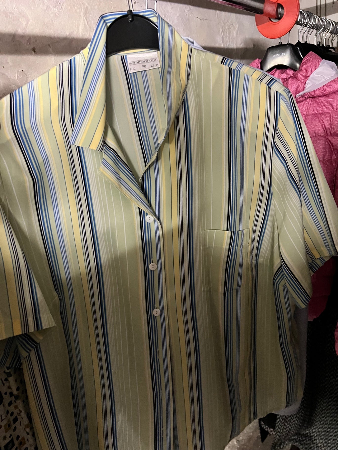 Sommermann Bluse Gelb Blau Gr.: 50