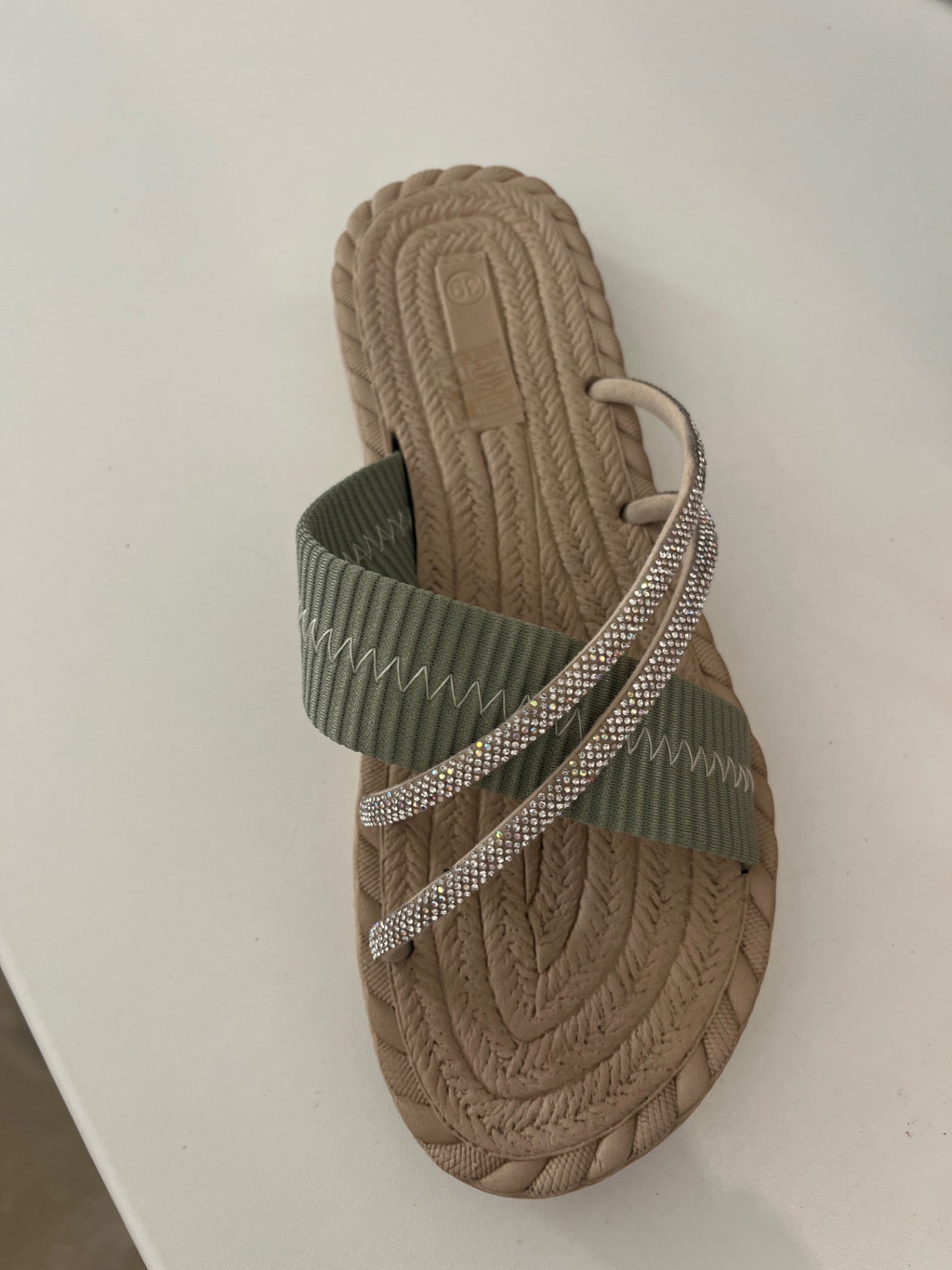 Sandale Beige grün Gr.: 39
