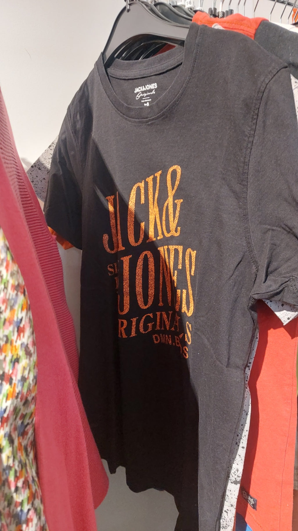 Jack & Jones T-Shirt Schwarz/Orange Gr.: S
