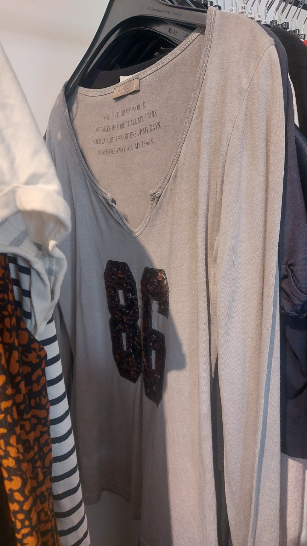 Langarmshirt Grau Gr.: L