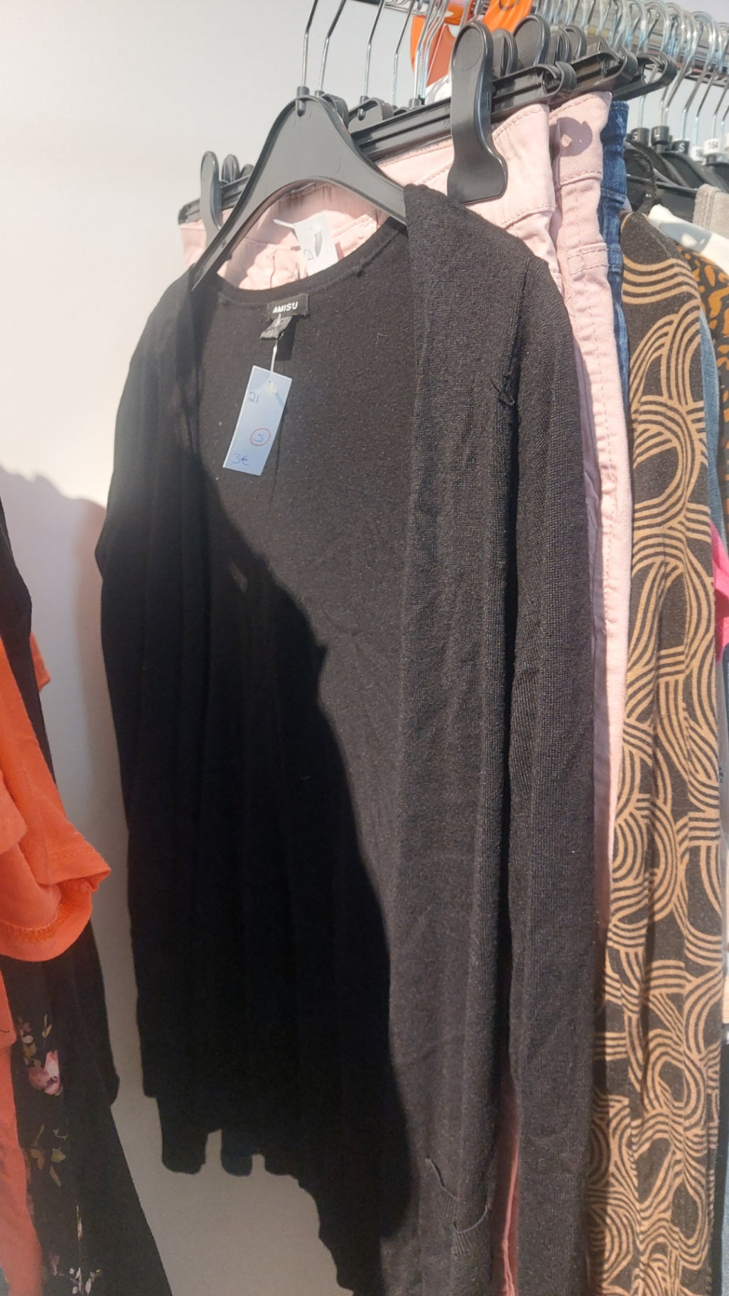 AMISU Strickjacke Schwarz Gr.: S