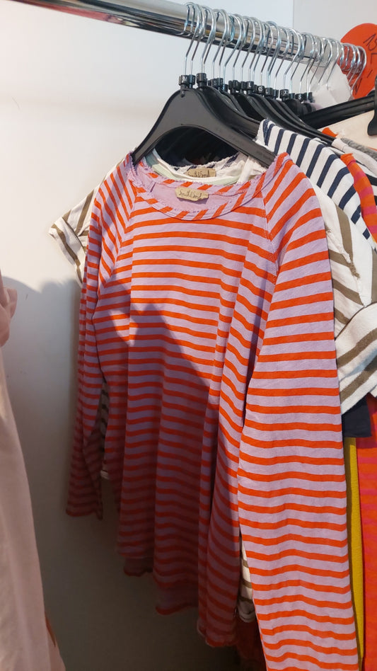 Smith & Soul Langarmshirt Lila/Orange Gr.: M