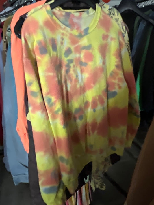 Batik Hoodie Gelb, Orange, Grau Gr.: M